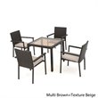 Afuera Living 5 Piece Outdoor Wicker Dining Set in Multibrown