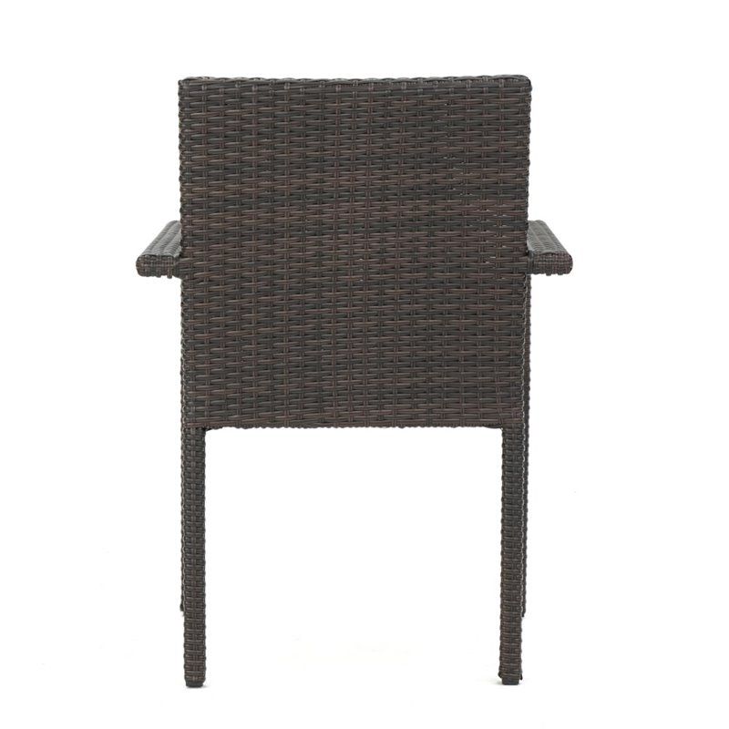 Afuera Living 5 Piece Outdoor Wicker Dining Set in Multibrown