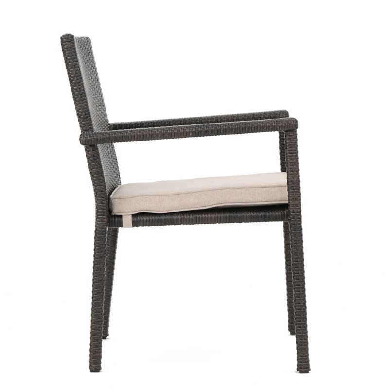Afuera Living 5 Piece Outdoor Wicker Dining Set in Multibrown