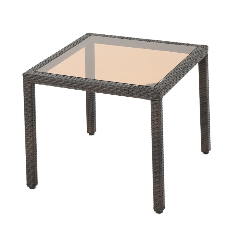 Afuera Living 5 Piece Outdoor Wicker Dining Set in Multibrown