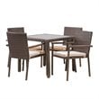 Afuera Living 5 Piece Outdoor Wicker Dining Set in Multibrown