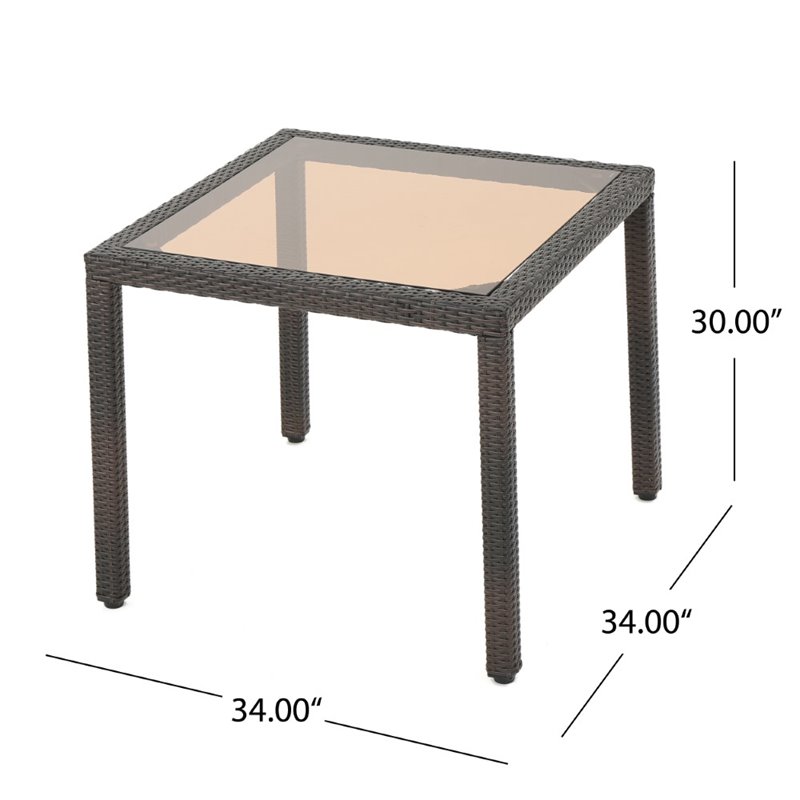 Afuera Living 5 Piece Outdoor Wicker Dining Set in Multibrown