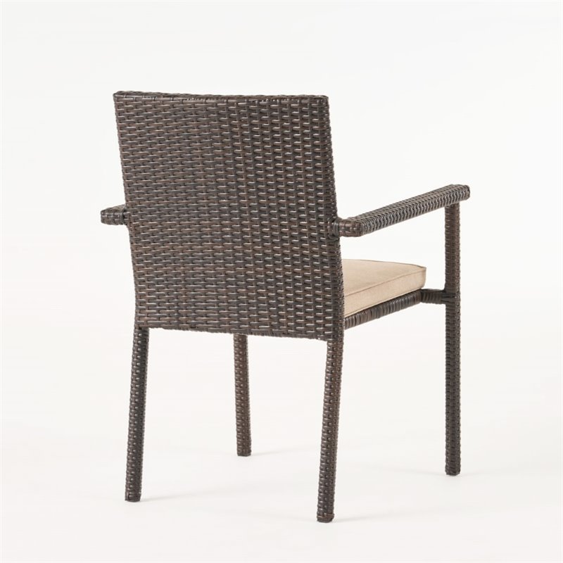 Afuera Living 5 Piece Outdoor Wicker Dining Set in Multibrown
