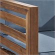 Afuera Living Outdoor Acacia Wood Club Chair in Teak and Blue