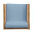 Afuera Living Outdoor Acacia Wood Club Chair in Teak and Blue