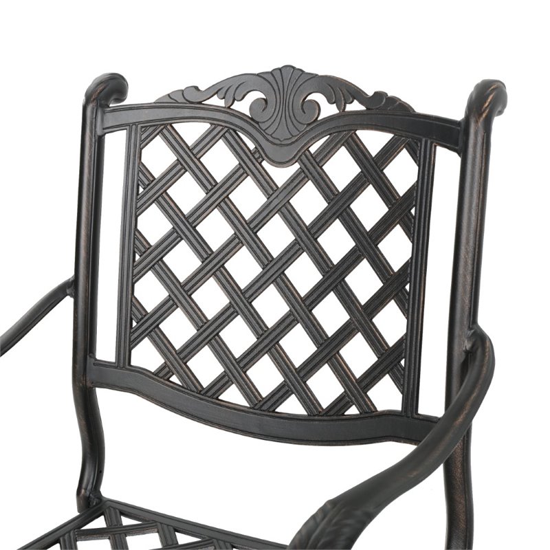 Afuera Living Outdoor 5 Piece Cast Aluminum Bar Set in Shiny Copper