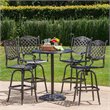 Afuera Living Outdoor 5 Piece Cast Aluminum Bar Set in Shiny Copper
