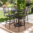 Afuera Living Outdoor 5 Piece Cast Aluminum Bar Set in Shiny Copper