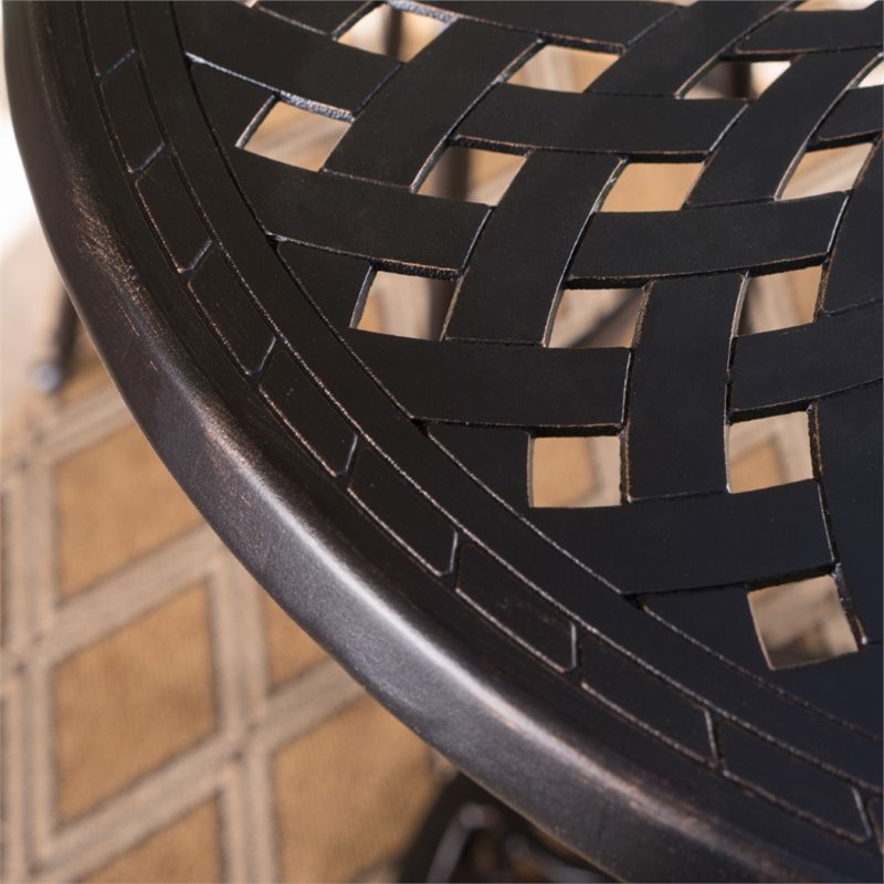 Afuera Living Outdoor 5 Piece Cast Aluminum Bar Set in Shiny Copper