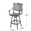 Afuera Living Outdoor 5 Piece Cast Aluminum Bar Set in Shiny Copper