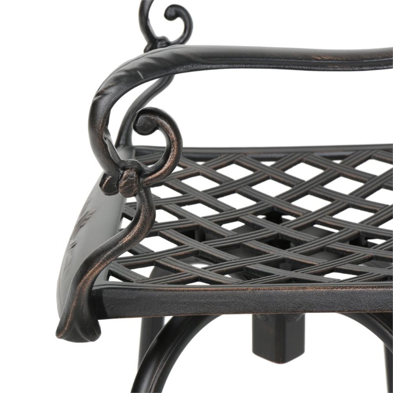 Afuera Living Outdoor 5 Piece Cast Aluminum Bar Set in Shiny Copper