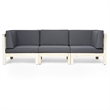 Afuera Living Outdoor Modular Wood Sofa with Cushions Weathered/Dark Gray