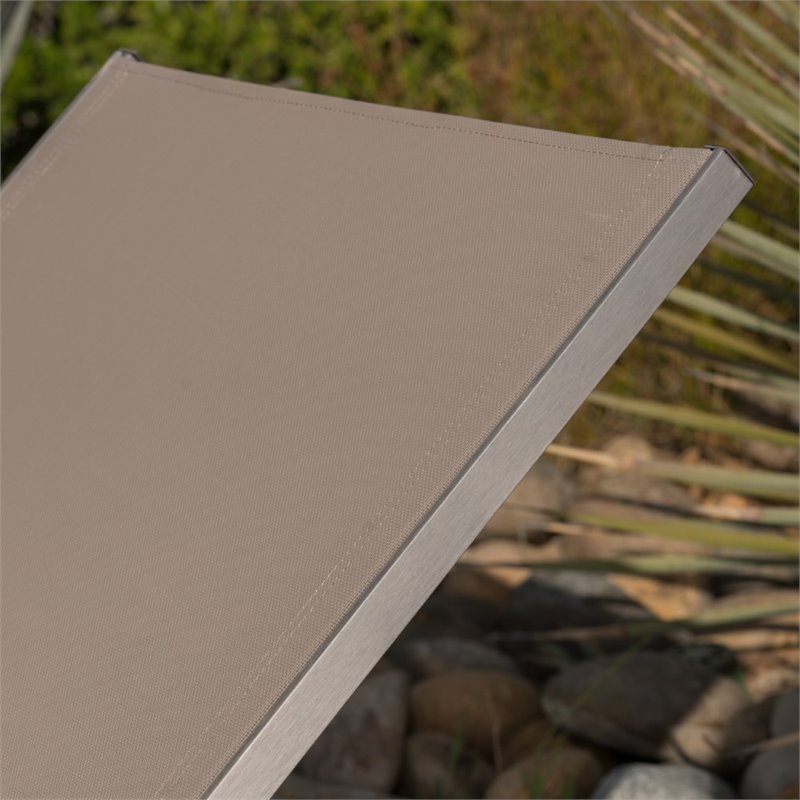 Afuera Living Outdoor Aluminum Chaise Lounge in Gray (Set of 4)