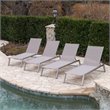 Afuera Living Outdoor Aluminum Chaise Lounge in Gray (Set of 4)