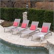 Afuera Living Outdoor Aluminum Chaise Lounge in Gray (Set of 4)