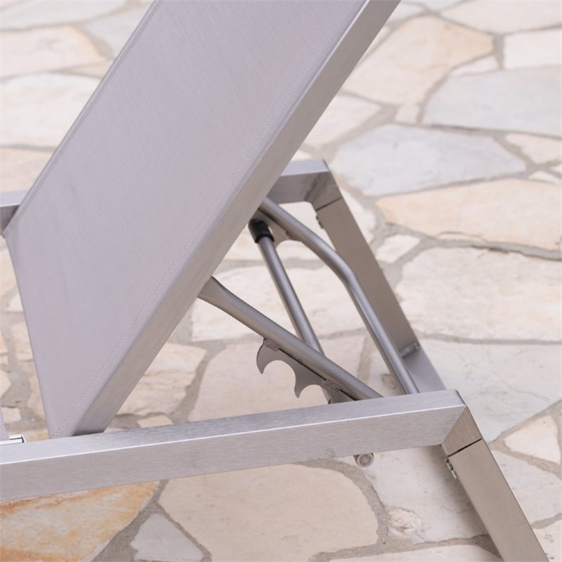 Afuera Living Outdoor Aluminum Chaise Lounge in Gray (Set of 4)