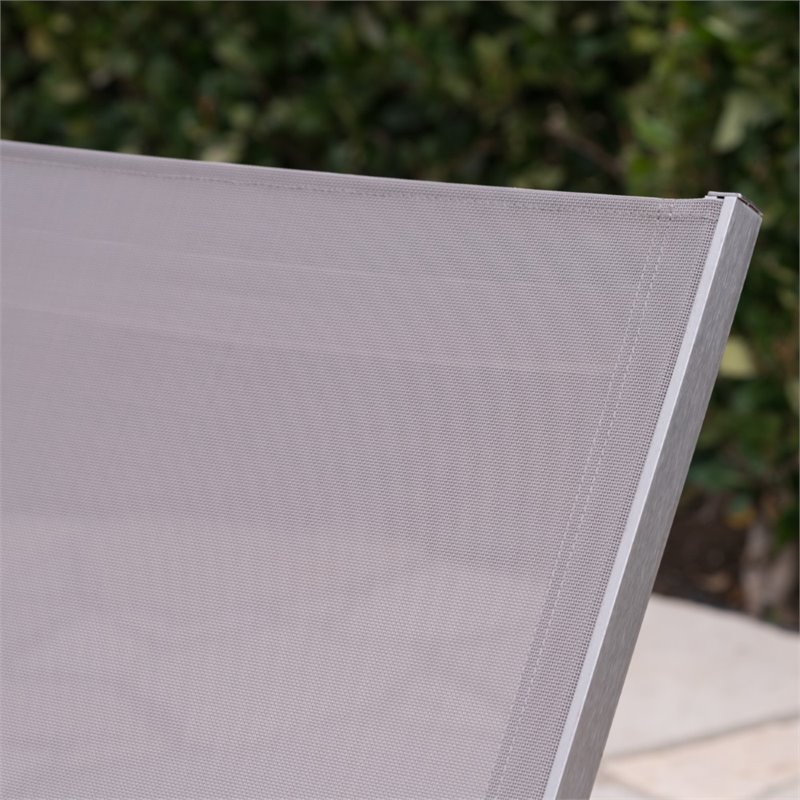 Afuera Living Outdoor Aluminum Chaise Lounge in Gray (Set of 4)