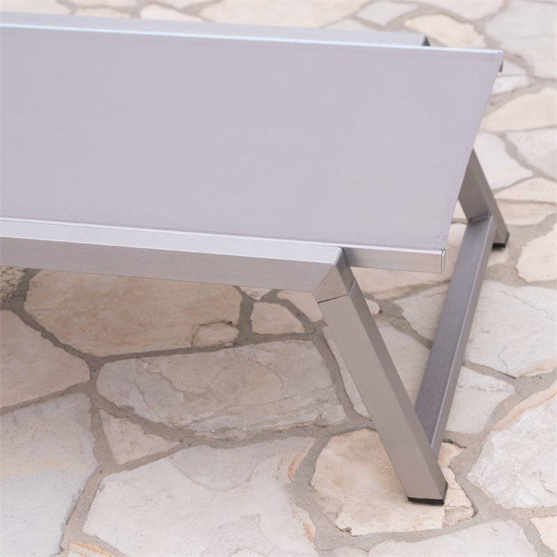 Afuera Living Outdoor Aluminum Chaise Lounge in Gray (Set of 4)
