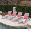 Afuera Living Outdoor Aluminum Chaise Lounge in Gray (Set of 4)