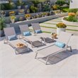 Afuera Living Outdoor Aluminum Chaise Lounge in Gray (Set of 4)
