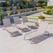 Afuera Living Outdoor Aluminum Chaise Lounge in Gray (Set of 4)