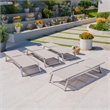 Afuera Living Outdoor Aluminum Chaise Lounge in Gray (Set of 4)