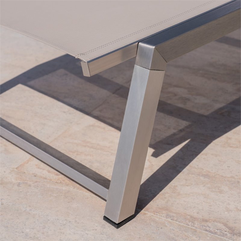 Afuera Living Outdoor Aluminum Chaise Lounge in Gray (Set of 4)