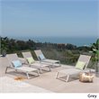Afuera Living Outdoor Aluminum Chaise Lounge in Gray (Set of 4)