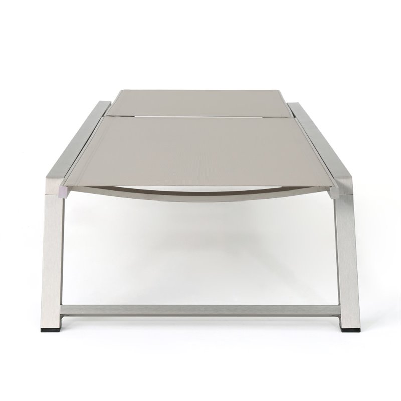Afuera Living Outdoor Aluminum Chaise Lounge in Gray (Set of 4)