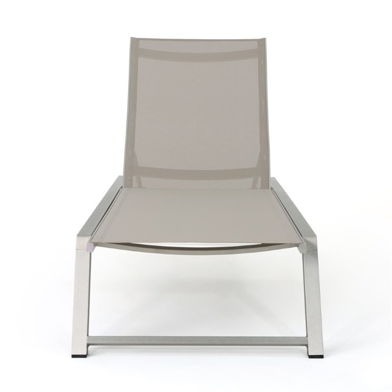 Afuera Living Outdoor Aluminum Chaise Lounge in Gray (Set of 4)