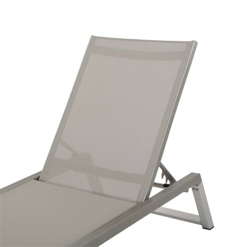 Afuera Living Outdoor Aluminum Chaise Lounge in Gray (Set of 4)