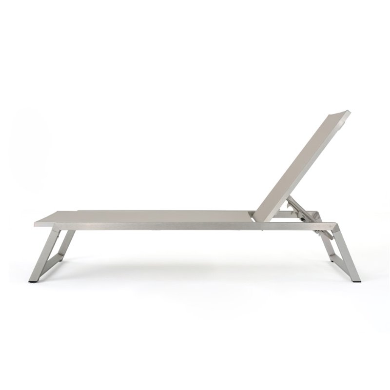 Afuera Living Outdoor Aluminum Chaise Lounge in Gray (Set of 4)