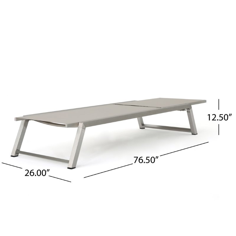 Afuera Living Outdoor Aluminum Chaise Lounge in Gray (Set of 4)