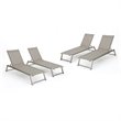 Afuera Living Outdoor Aluminum Chaise Lounge in Gray (Set of 4)