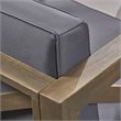 Afuera Living Outdoor Acacia Wood Club Chair in Dark Gray (Set of 2)