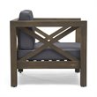 Afuera Living Outdoor Acacia Wood Club Chair in Dark Gray (Set of 2)
