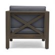 Afuera Living Outdoor Acacia Wood Club Chair in Dark Gray (Set of 2)