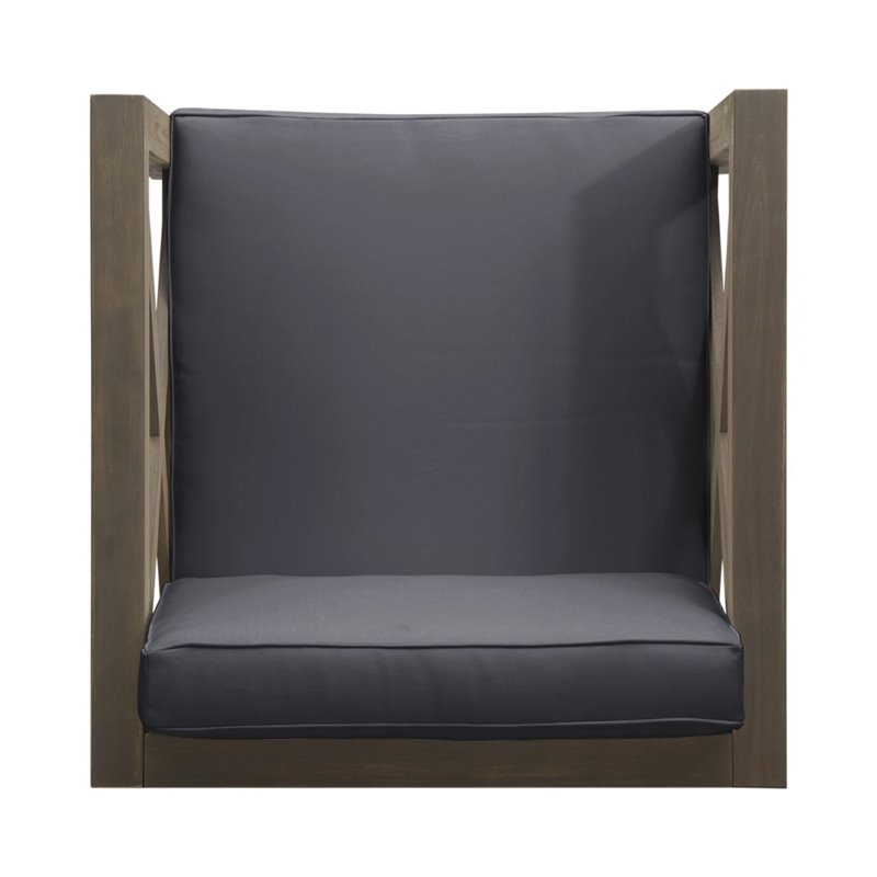 Afuera Living Outdoor Acacia Wood Club Chair in Dark Gray (Set of 2)