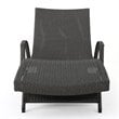 Afuera Living Outdoor Wicker Arm Chaise Lounge in Charcoal (Set of 2)