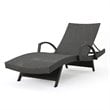 Afuera Living Outdoor Wicker Arm Chaise Lounge in Charcoal (Set of 2)