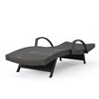 Afuera Living Outdoor Wicker Arm Chaise Lounge in Charcoal (Set of 2)