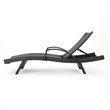 Afuera Living Outdoor Wicker Arm Chaise Lounge in Charcoal (Set of 2)