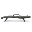 Afuera Living Outdoor Wicker Arm Chaise Lounge in Charcoal (Set of 2)