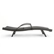 Afuera Living Outdoor Wicker Arm Chaise Lounge in Charcoal (Set of 2)