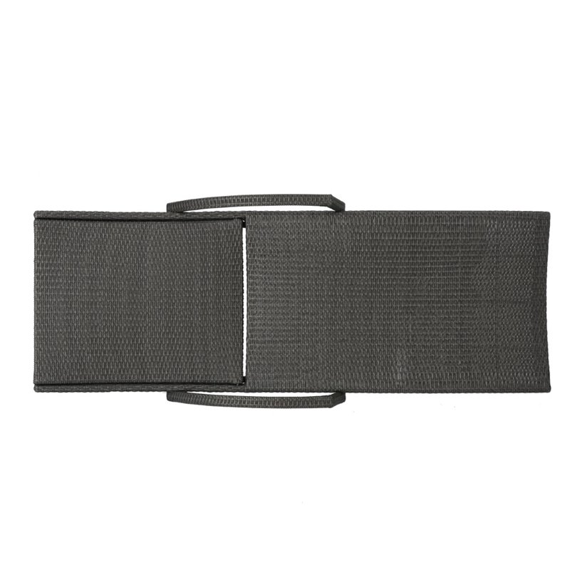 Afuera Living Outdoor Wicker Arm Chaise Lounge in Charcoal (Set of 2)
