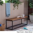 Afuera Living Outdoor Industrial Acacia Wood and Iron Bench Teak and Black