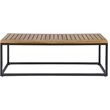 Afuera Living Outdoor Industrial Acacia Wood and Iron Bench Teak and Black