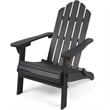 Afuera Living Outdoor Foldable Acacia Wood Adirondack Chair Dark Gray