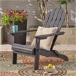 Afuera Living Outdoor Foldable Acacia Wood Adirondack Chair Dark Gray