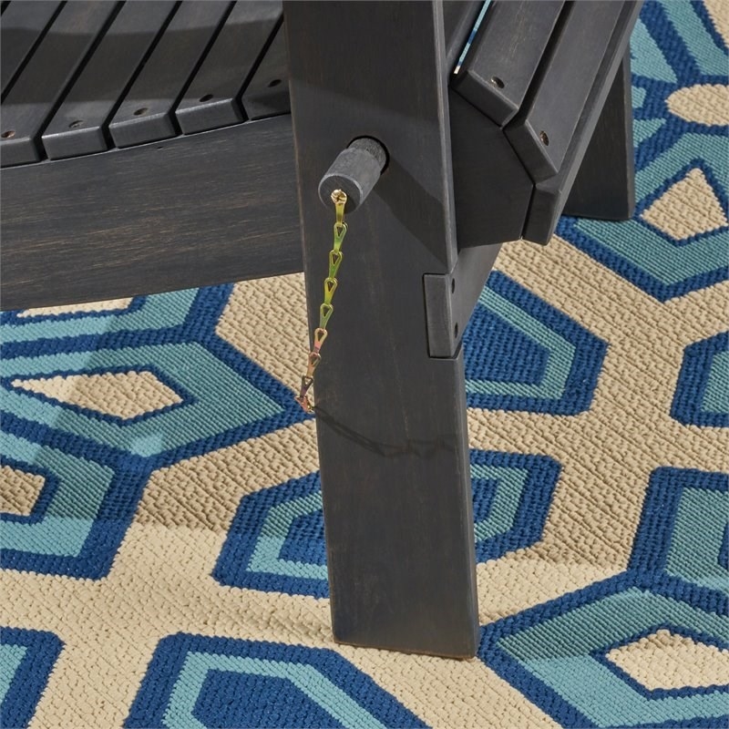 Afuera Living Outdoor Foldable Acacia Wood Adirondack Chair Dark Gray
